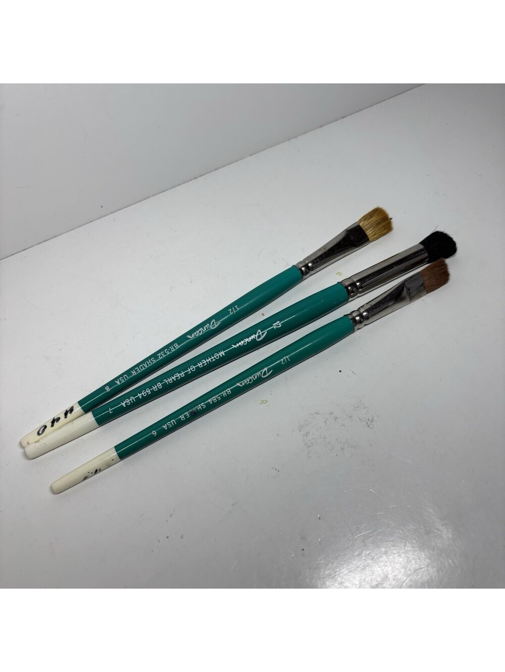 VTG Duncan Ceramic Paint Brushes Lot of 3 BR-532 BR-584 Shader Mother Of Pearl